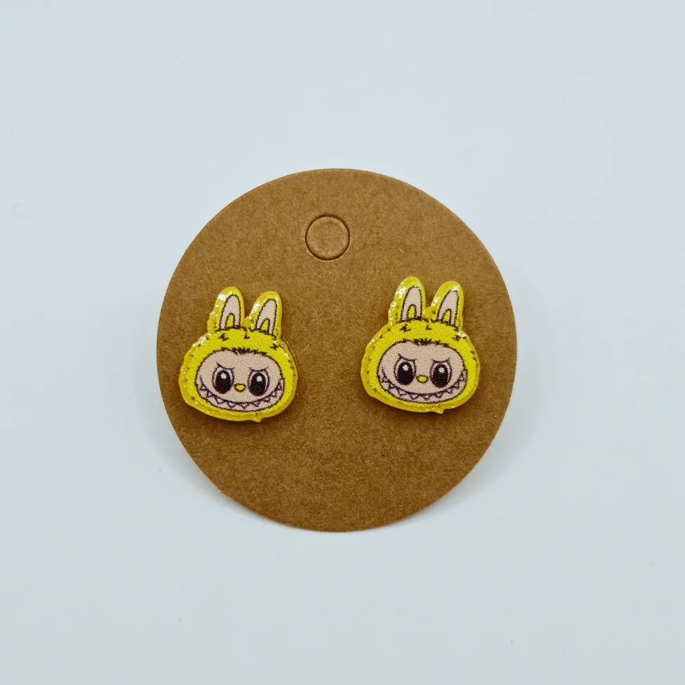 Cute Labubu Stud Earrings for Women & Kids - Multicolor